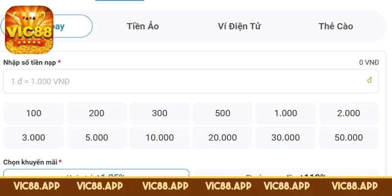 nap-tien-vic88-dieu-kien-can-thiet
